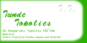 tunde topolics business card